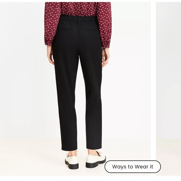 NWOT Loft Pleated Pull On Slim Pants In Brushed Flannel - Picture 8 of 8